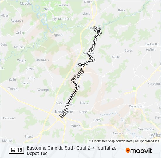 18 bus Line Map