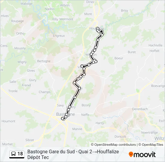 18 Bus Line Map