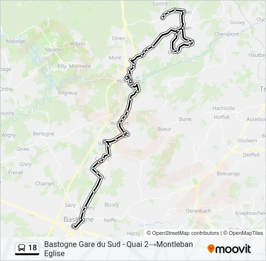 18 Bus Line Map