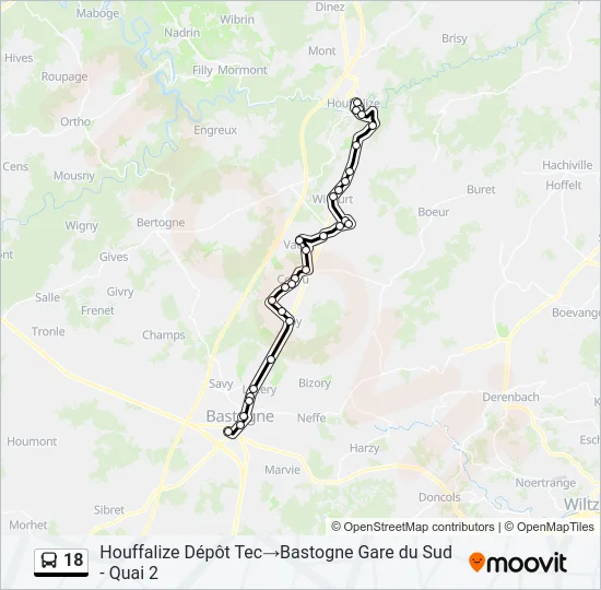 18 Bus Line Map