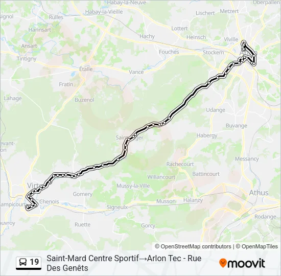19 Bus Line Map