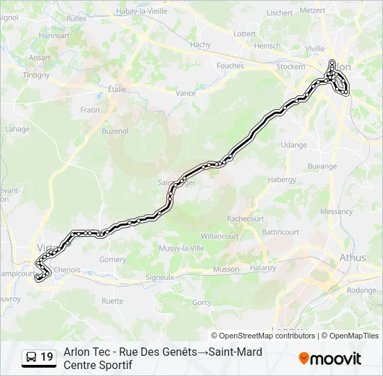 19 Bus Line Map