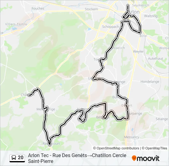20 Bus Line Map