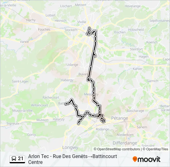 21 Bus Line Map