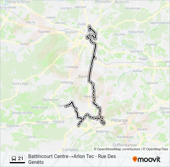 21 Bus Line Map