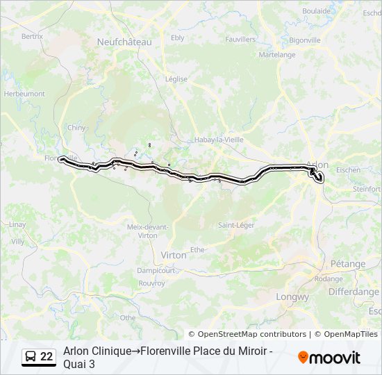 22 bus Line Map