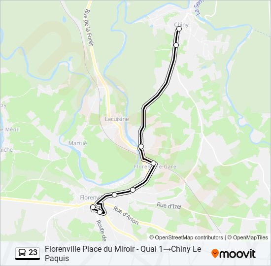 23 bus Line Map