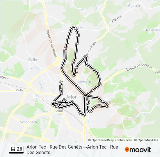 26 Bus Line Map