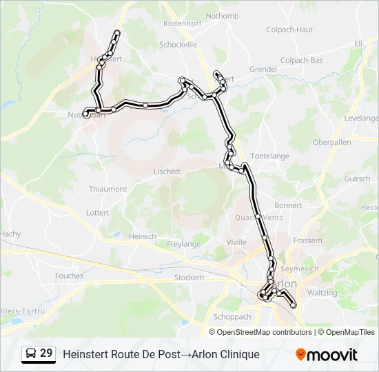 29 Bus Line Map