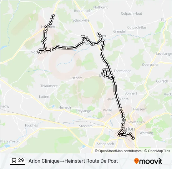 29 Bus Line Map