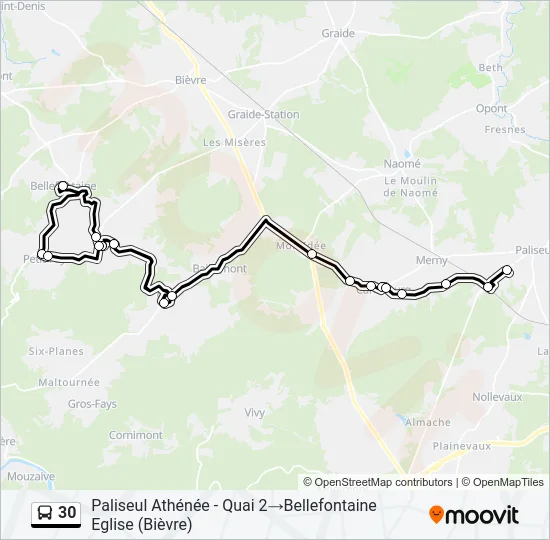 30 Bus Line Map