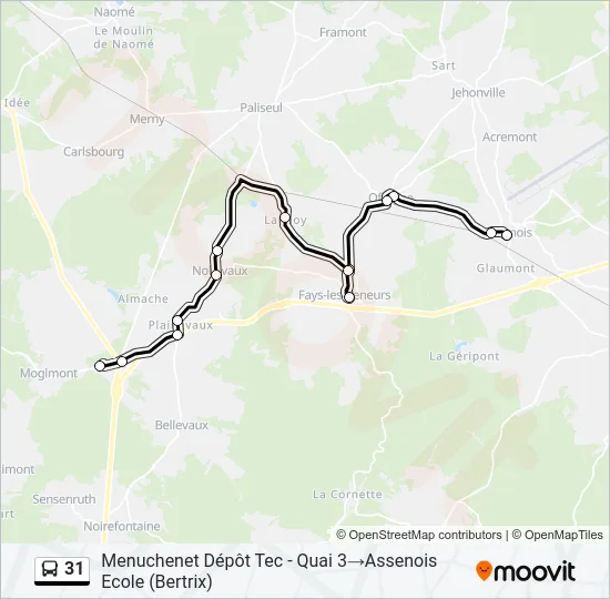 31 Bus Line Map