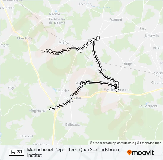 31 Bus Line Map