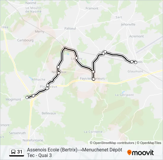 31 Bus Line Map