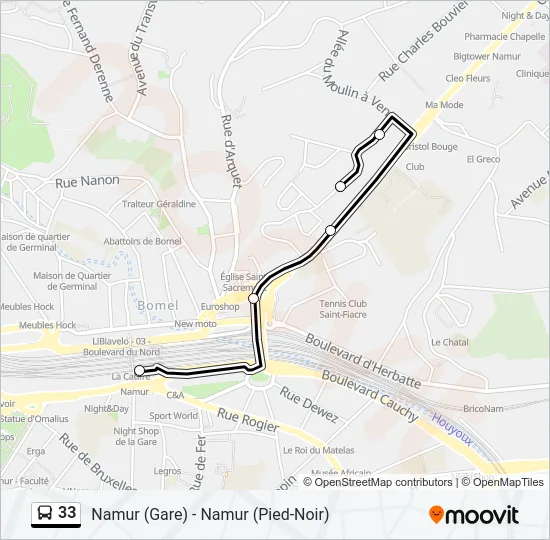 33 Bus Line Map