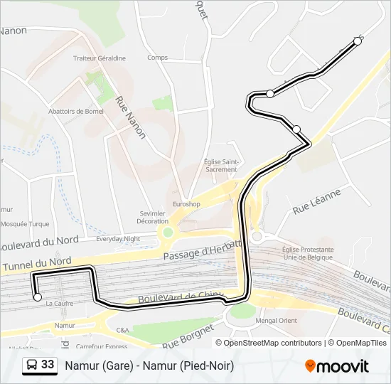33 Bus Line Map