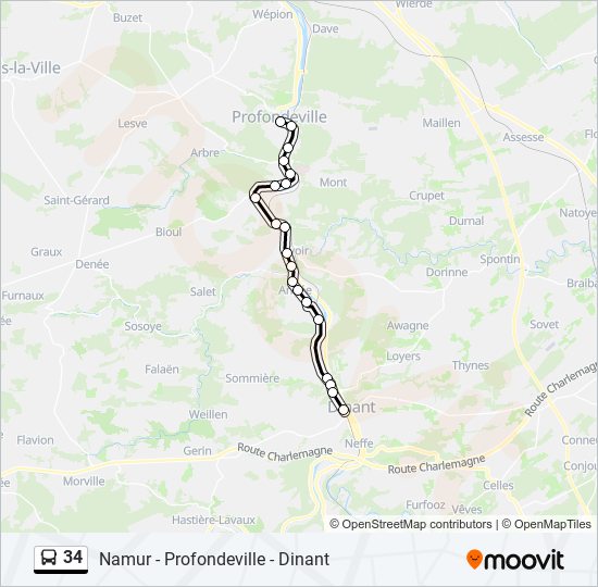 Plan de la ligne 34 de bus