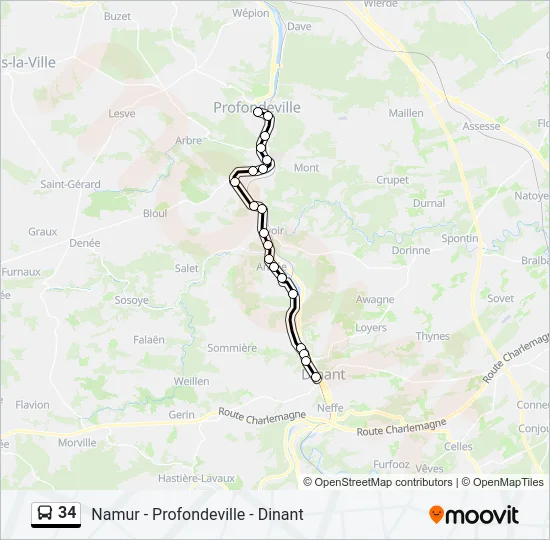 34 Bus Line Map