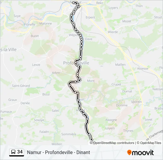 34 Bus Line Map