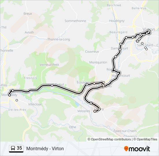 35 bus Line Map