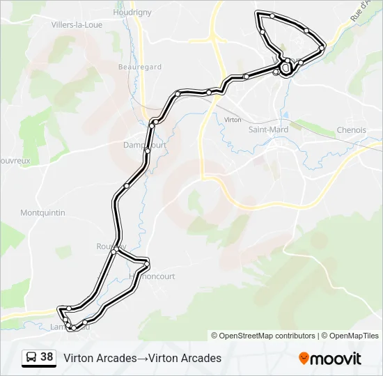 38 Bus Line Map