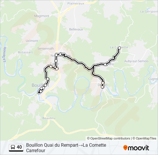 40 bus Line Map