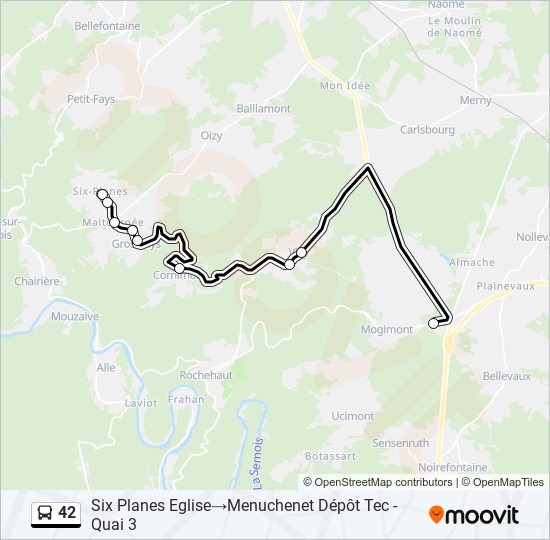 42 bus Line Map