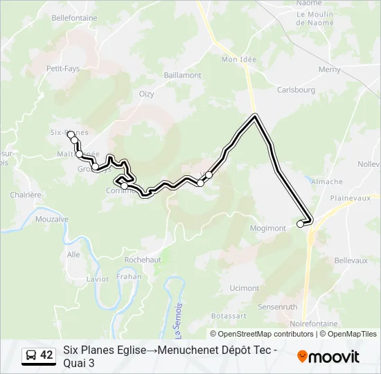 42 Bus Line Map