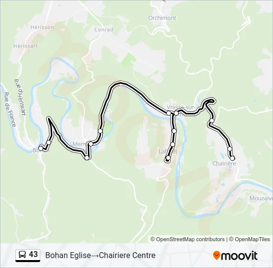 43 Bus Line Map