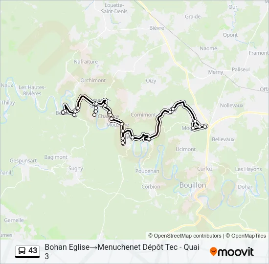 43 Bus Line Map