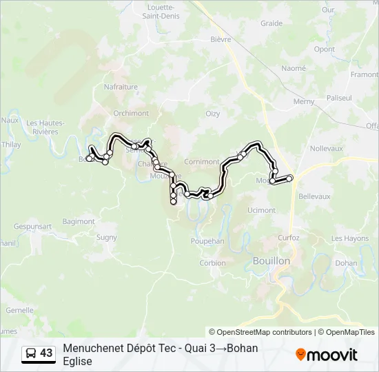 43 Bus Line Map