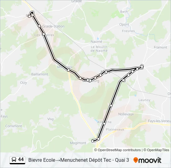 44 Bus Line Map