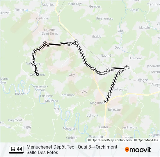 44 Bus Line Map