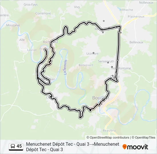 45 Bus Line Map