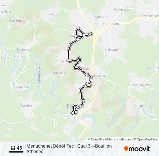 45 Bus Line Map