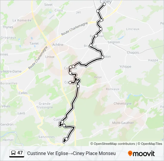 47 Bus Line Map