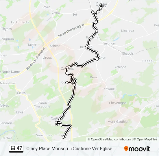 47 Bus Line Map