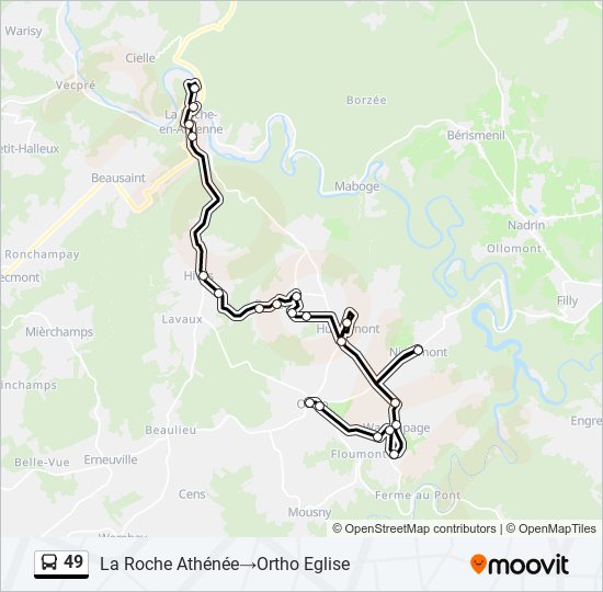 49 bus Line Map