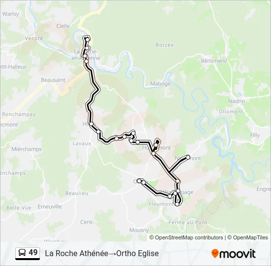 49 Bus Line Map