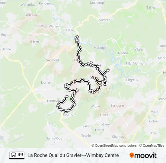 49 Bus Line Map