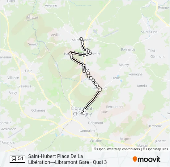 51 Bus Line Map