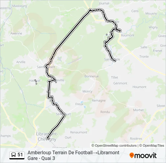 51 Bus Line Map