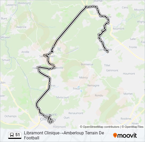 51 bus Line Map