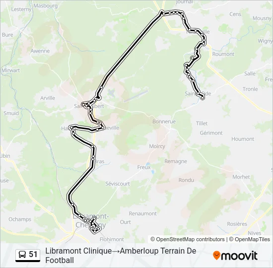 51 Bus Line Map