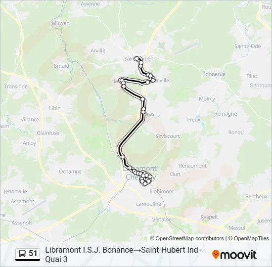 51 Bus Line Map