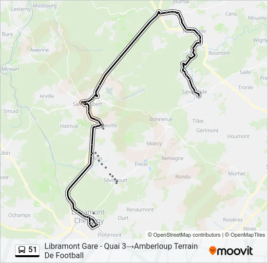 51 Bus Line Map