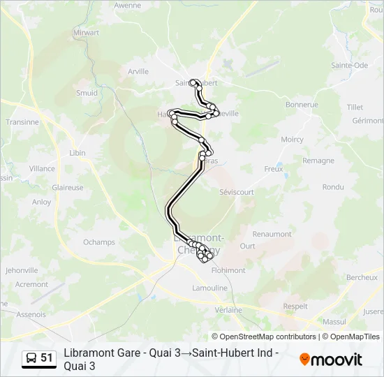 51 Bus Line Map