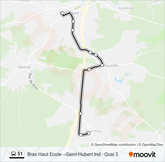 51 Bus Line Map