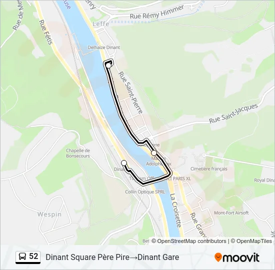 52 Bus Line Map