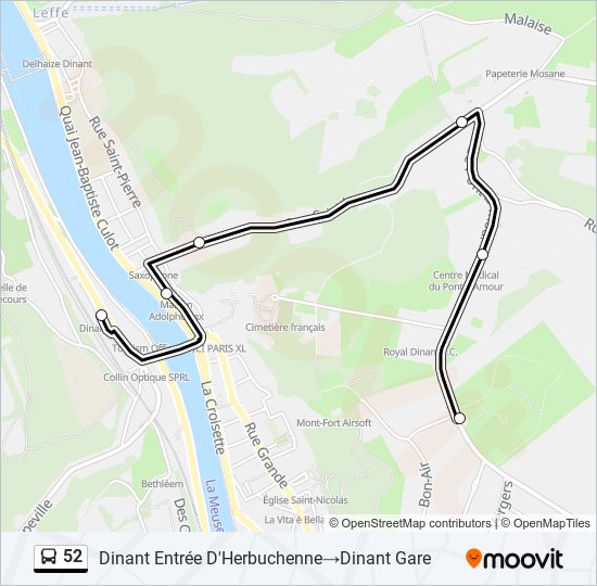 52 bus Line Map